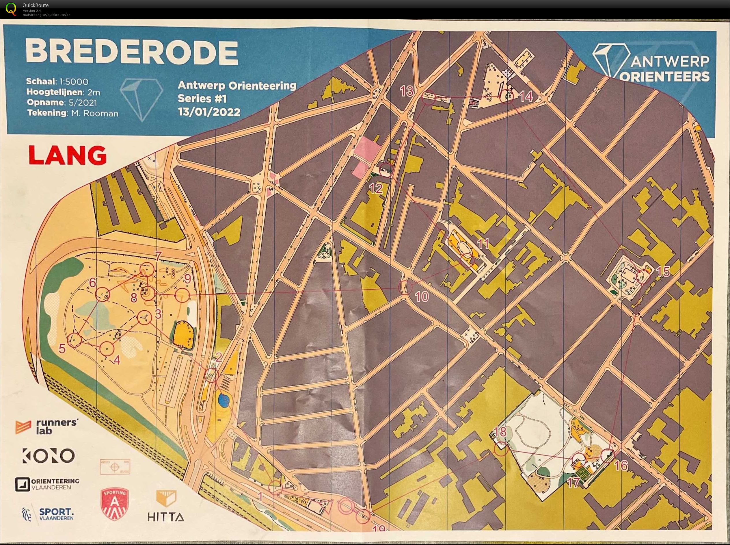 Antwerp Orienteering Series - Brederode - Lang (13.01.2022)