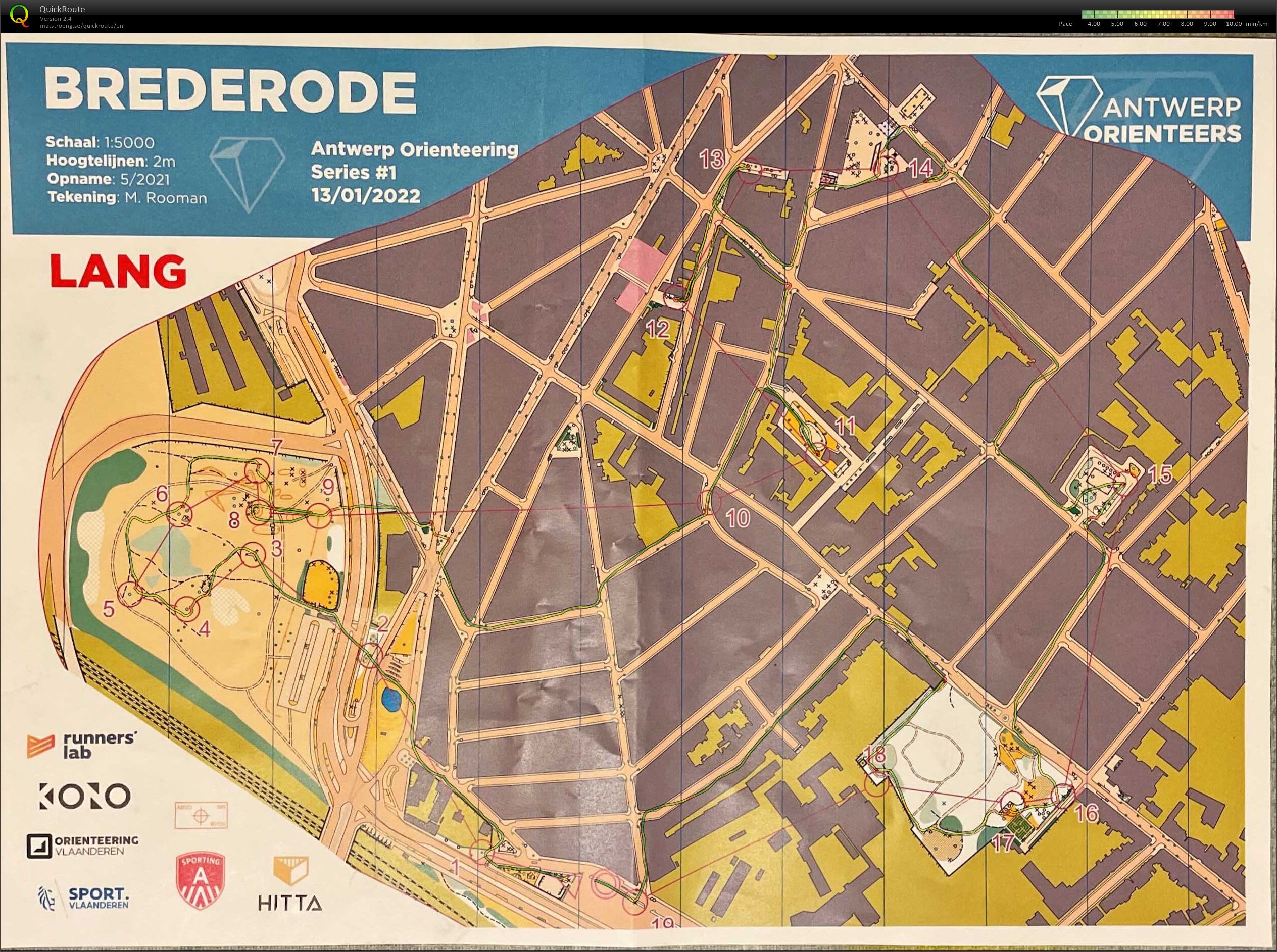 Antwerp Orienteering Series - Brederode - Lang (13-01-2022)