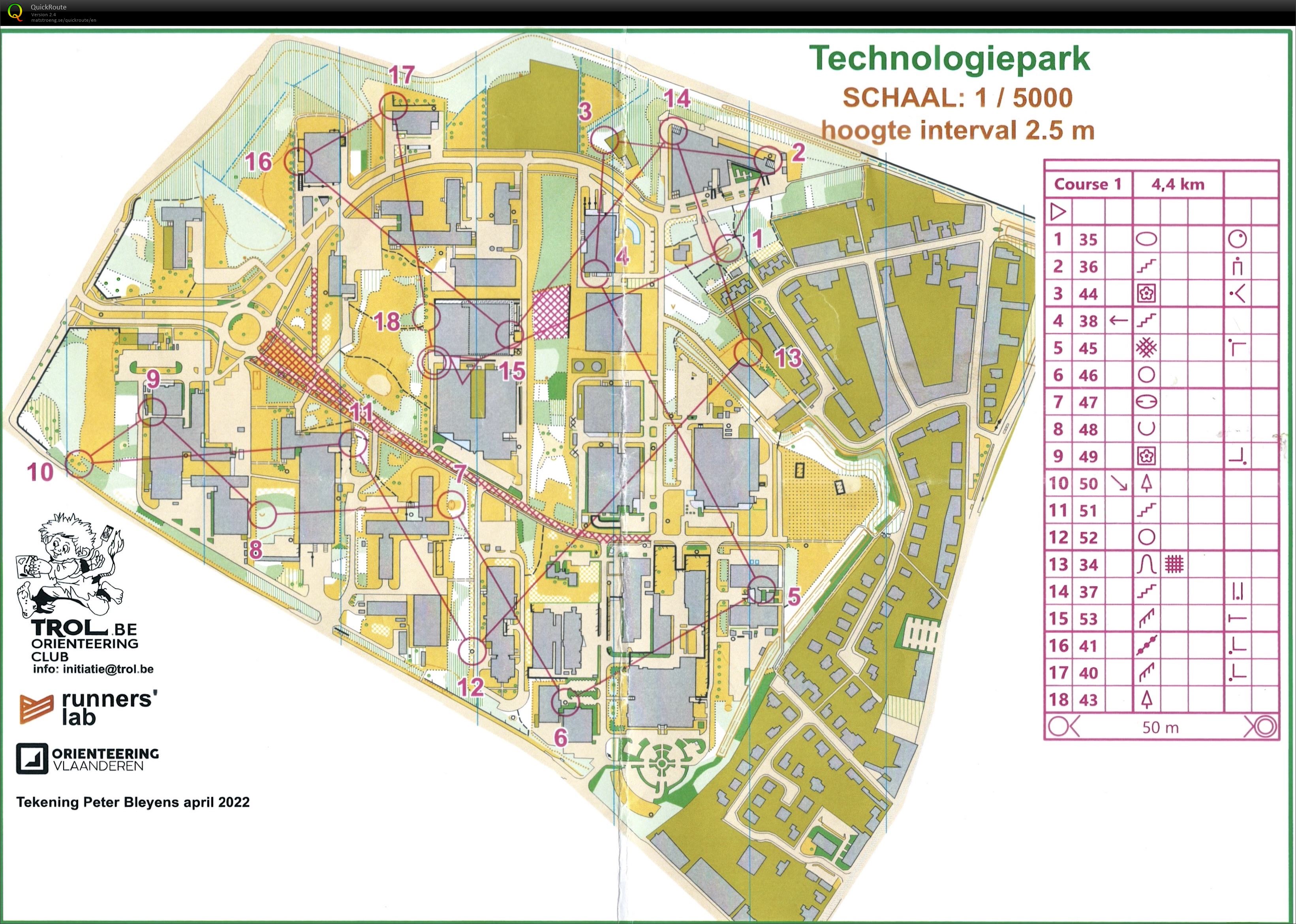 Gent Orienteering Series - Technologiepark Zwijnaarde - Omloop 1 (09/04/2022)
