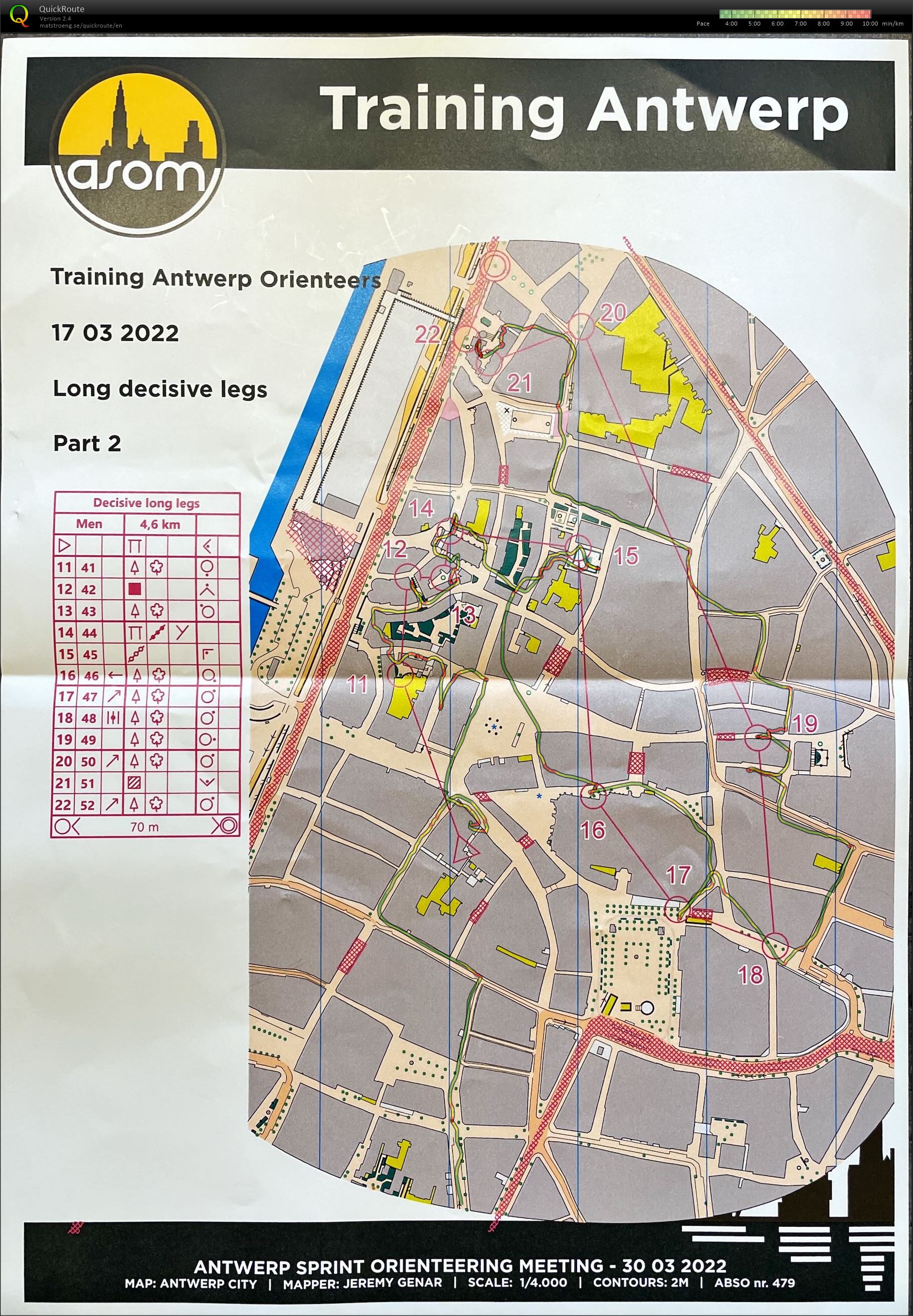 Antwerp Orienteers Training: ASOM Long decisive legs - Part 2 (17-03-2022)