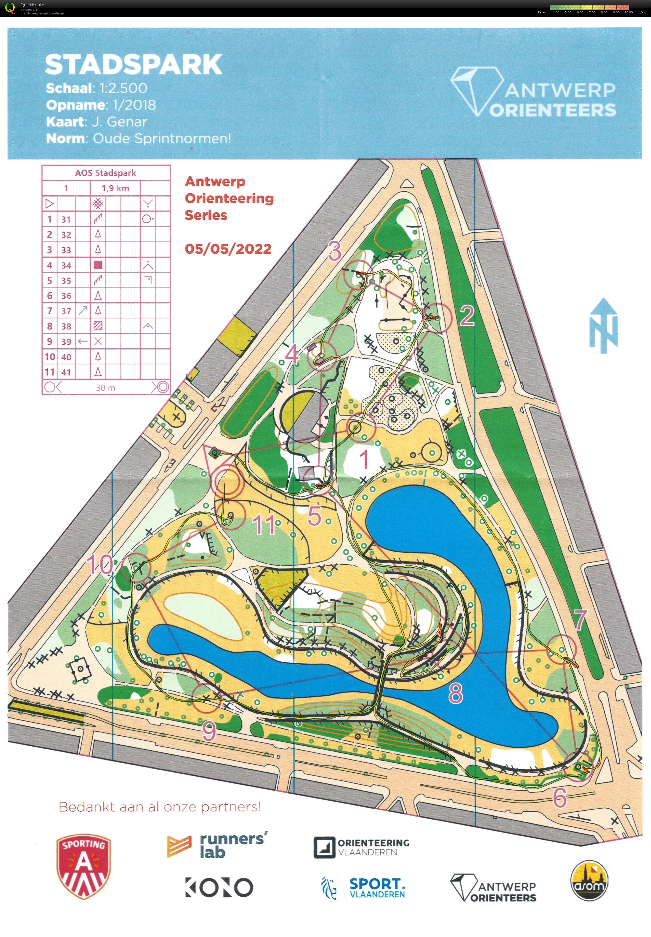 Antwerp Orienteering Series Stadspark - Omloop 1 (2022-05-05)
