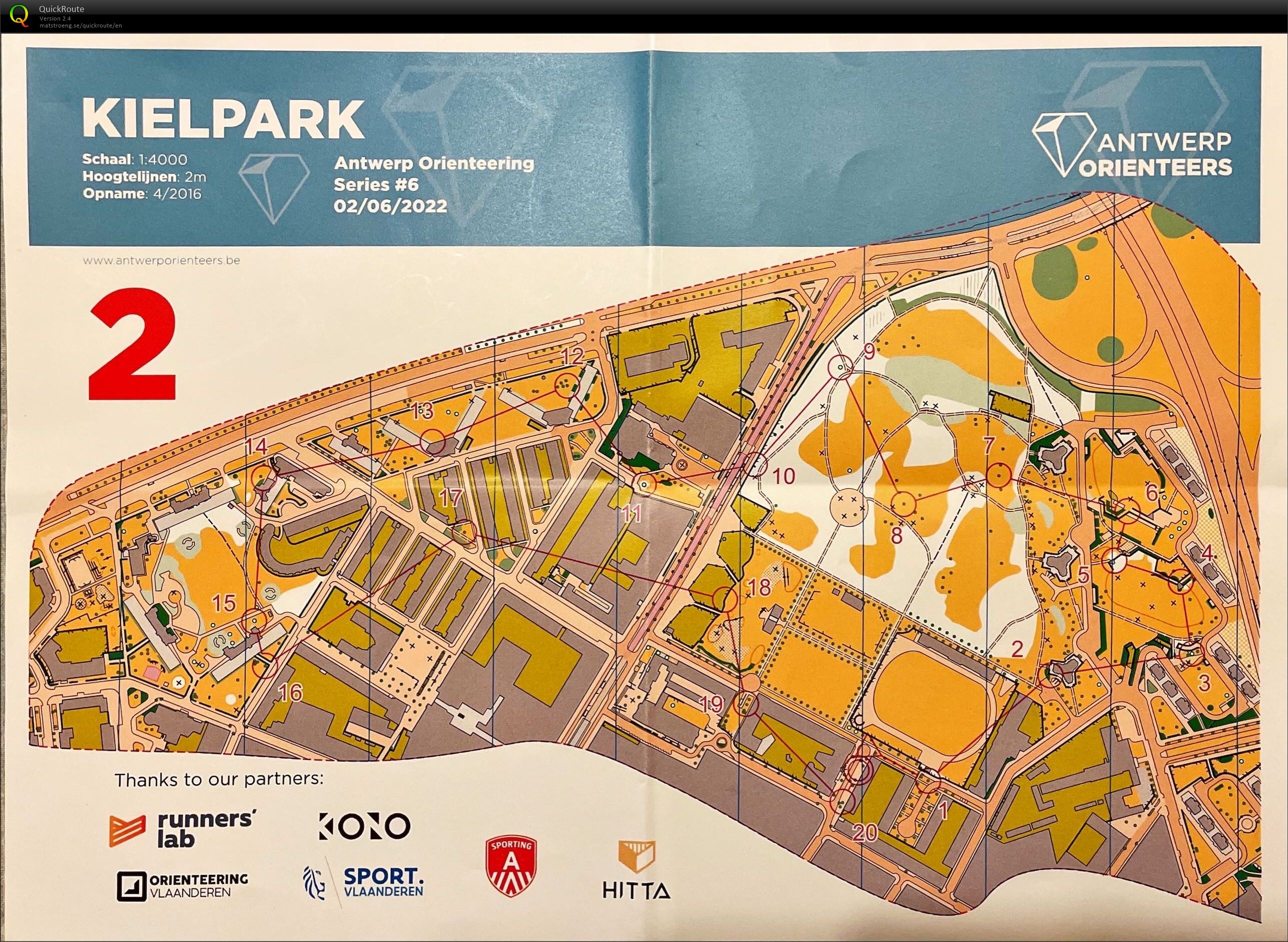 Antwerp Orienteering Series - Kielpark - Omloop 2 (02-06-2022)