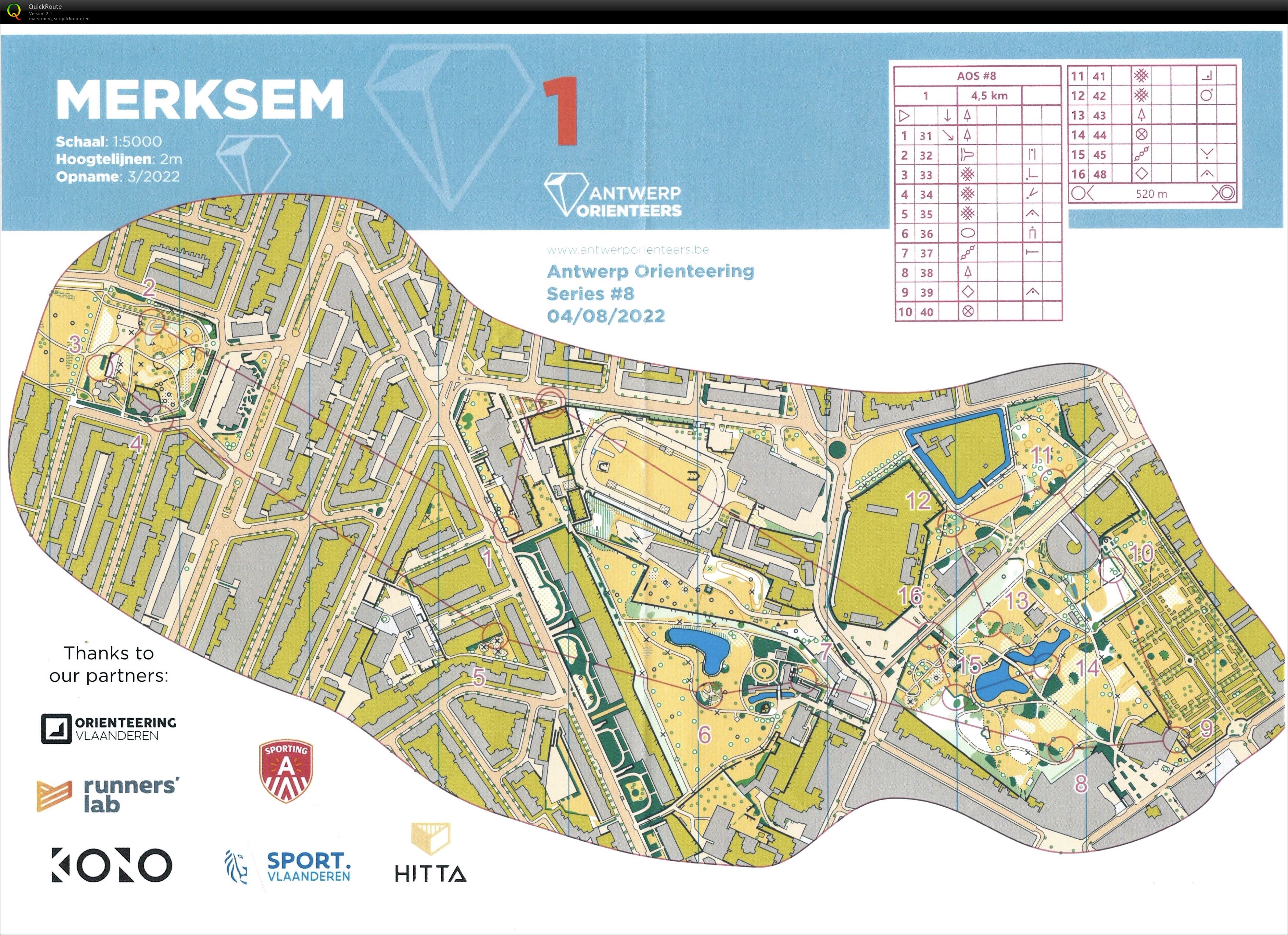 Antwerp Orienteering Series - Merksem - 1 (2022-08-04)
