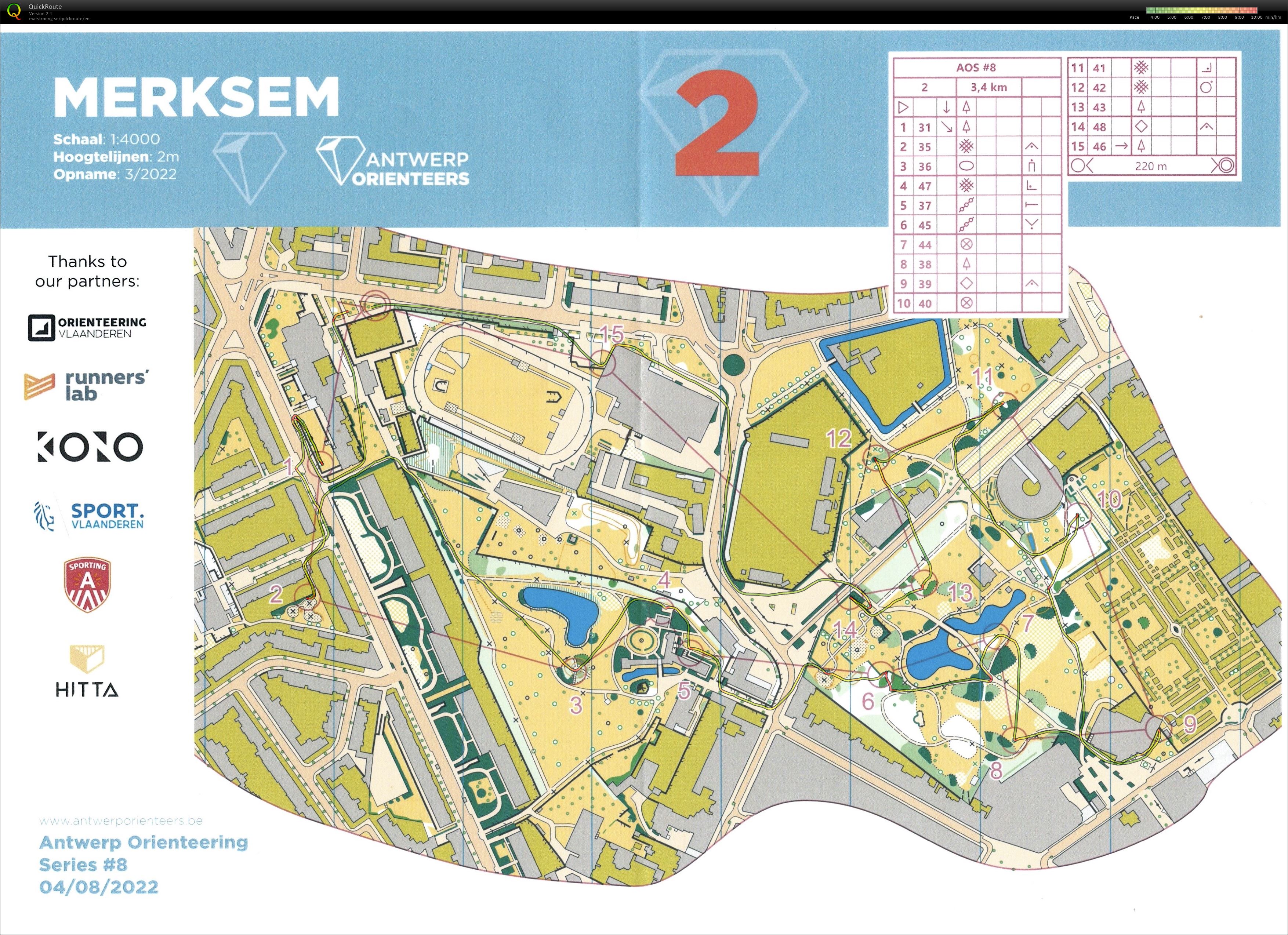 Antwerp Orienteering Series - Merksem - 2 (2022-08-04)
