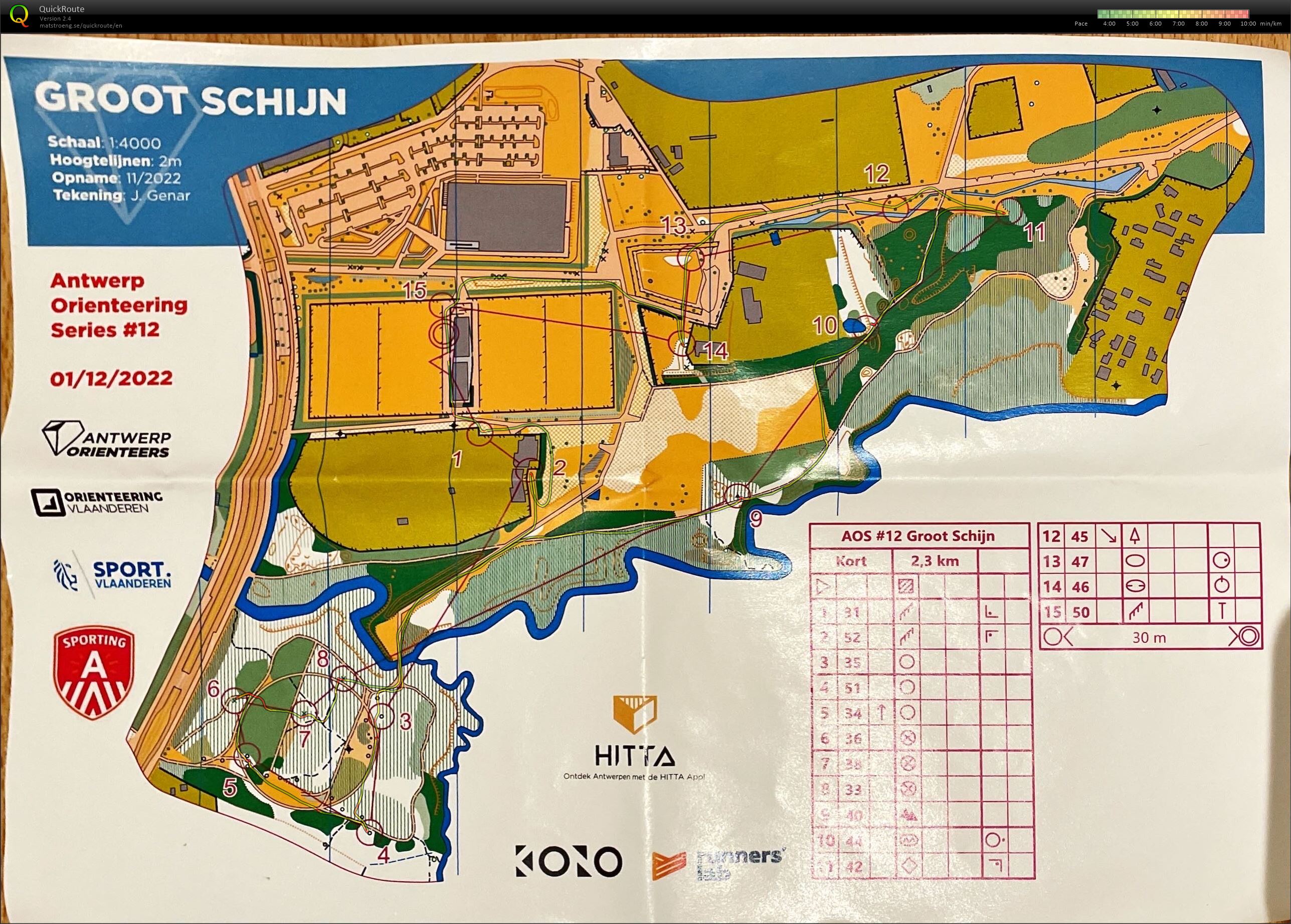 Antwerp Orienteering Series - Groot Schijn - Kort (01-12-2022)