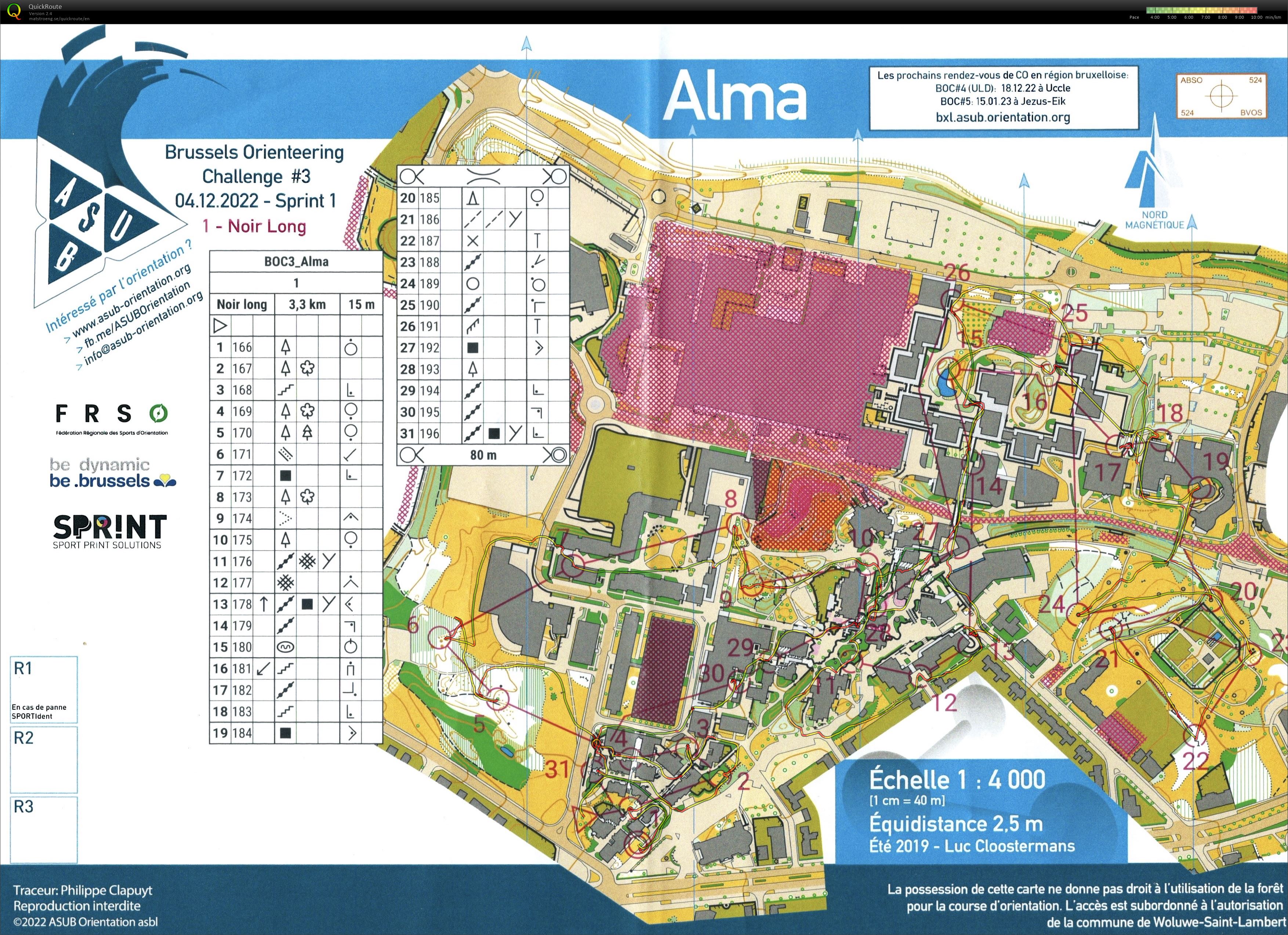 Brussels Orienteering Challenge #3 - Sprint 1 - Alma (2022-12-04)
