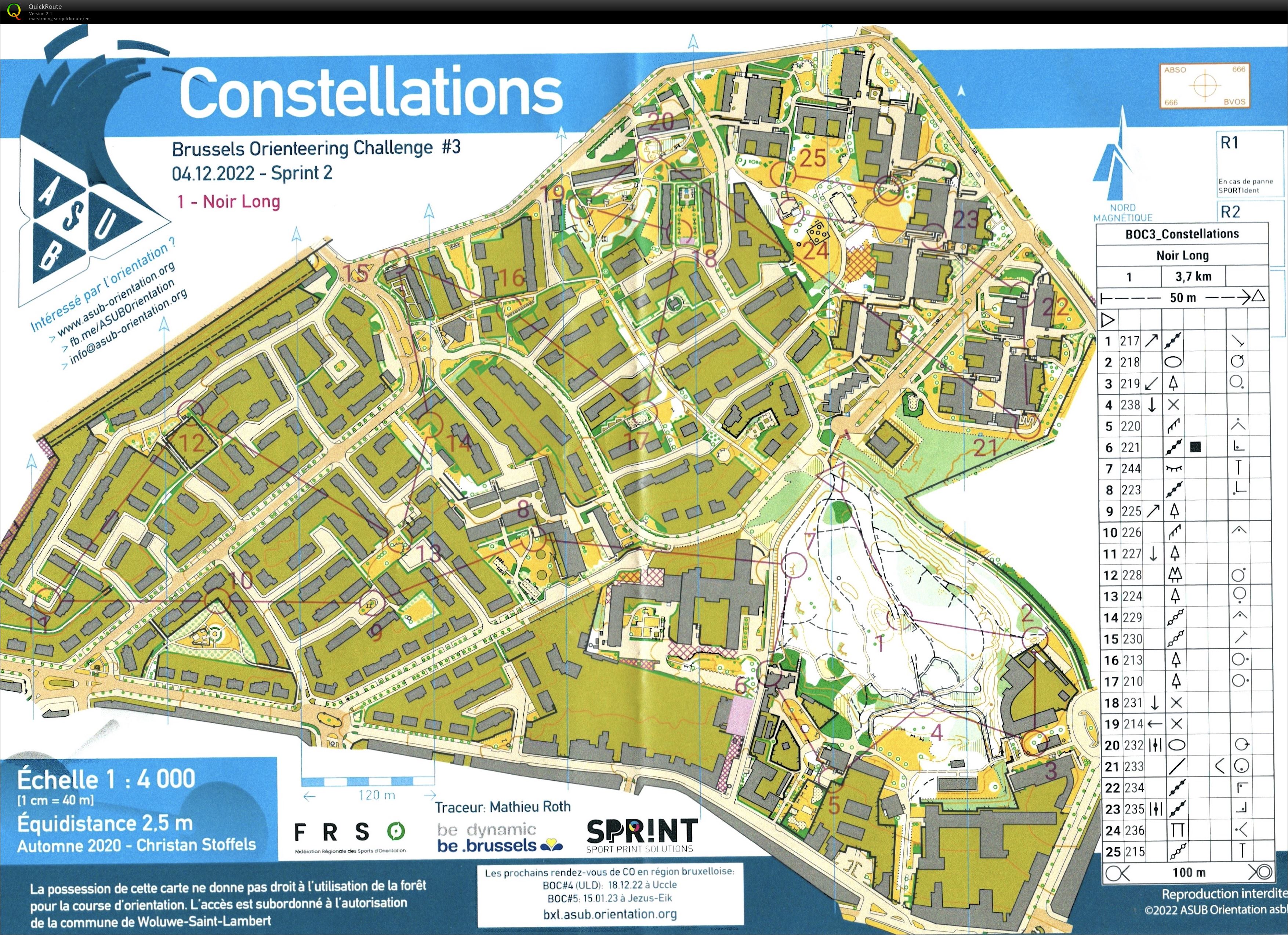 Brussels Orienteering Challenge #3 - Sprint 2 - Constellations (2022-12-04)