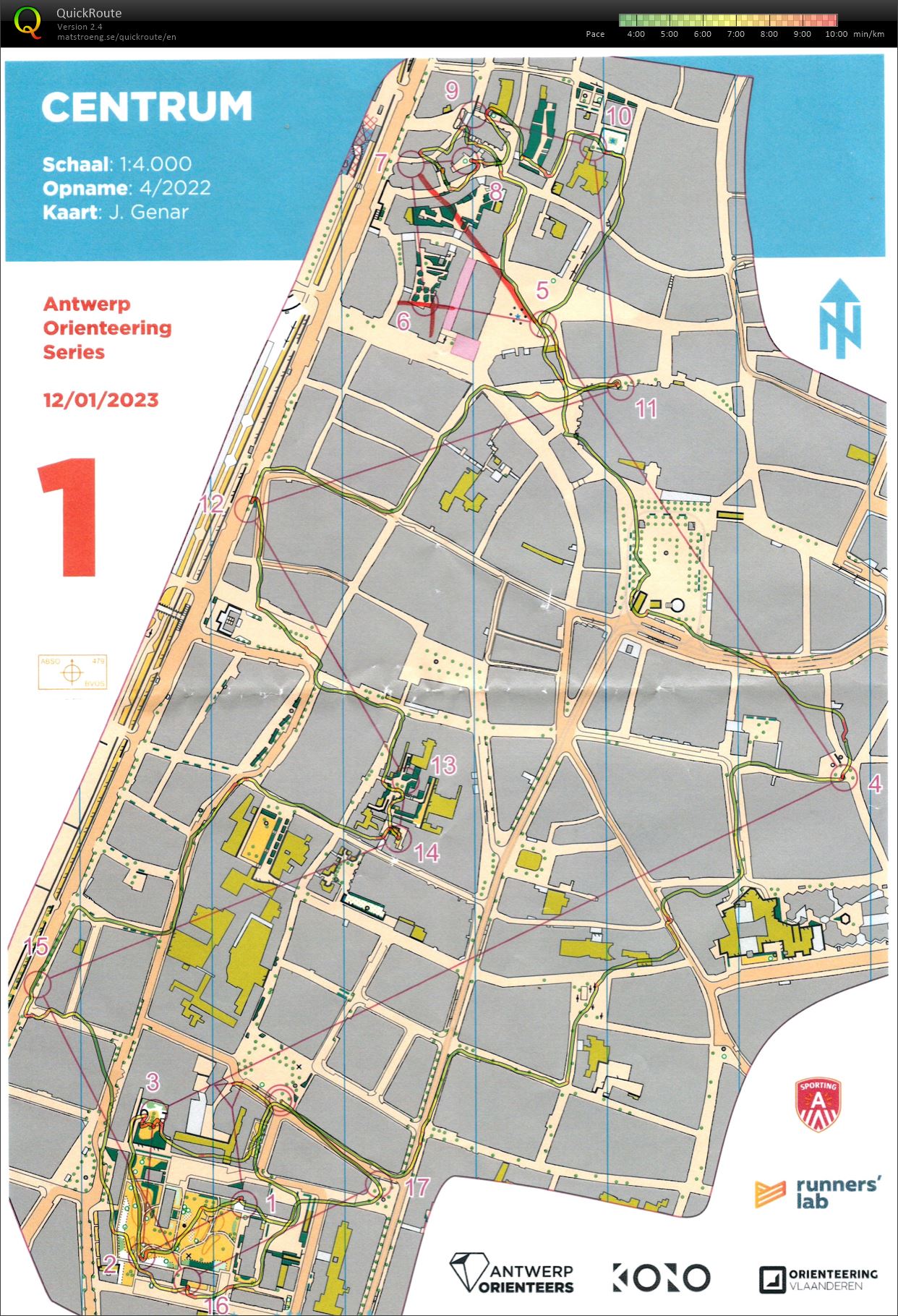Antwerp Orienteering Series - Centrum - Lang (12/01/2023)