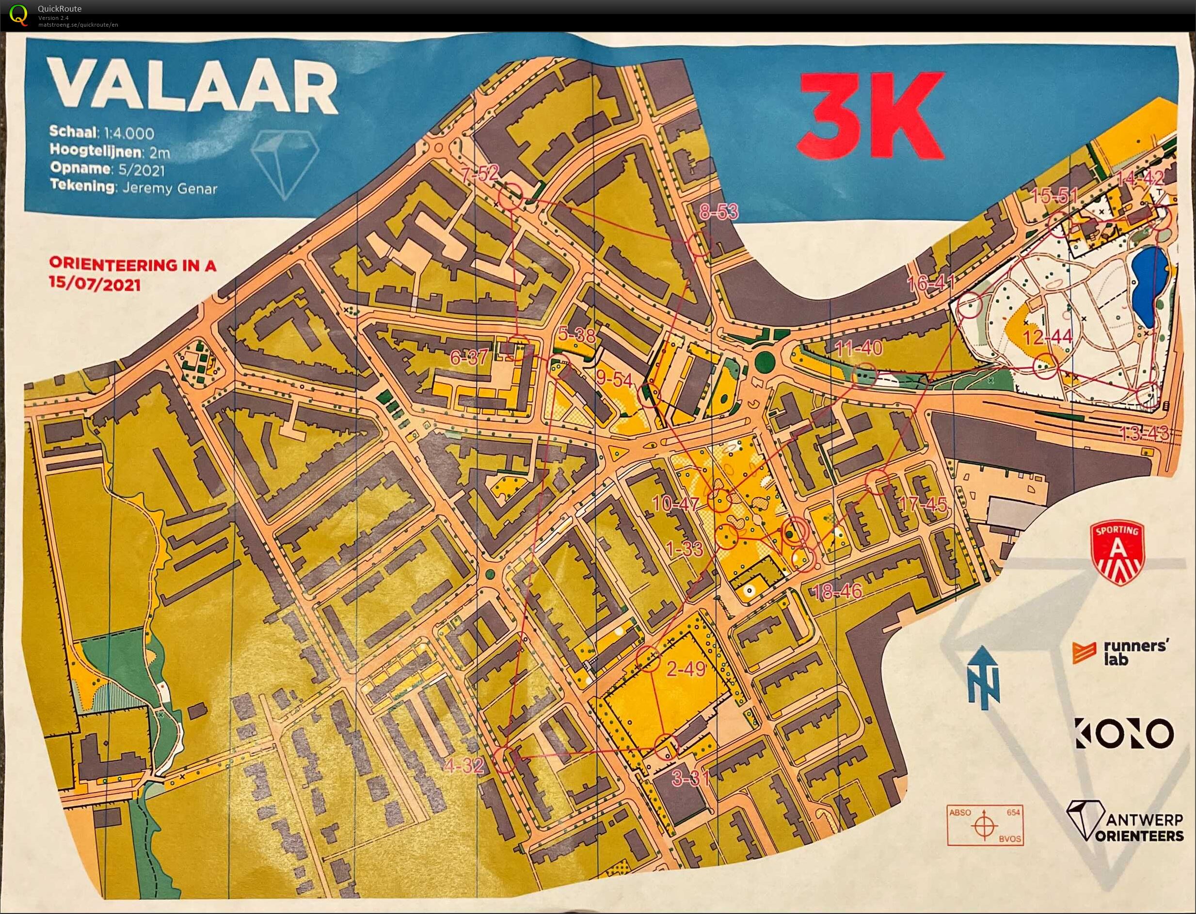Orienteering in A - Wilrijk Valaar - 3K (15.07.2021)