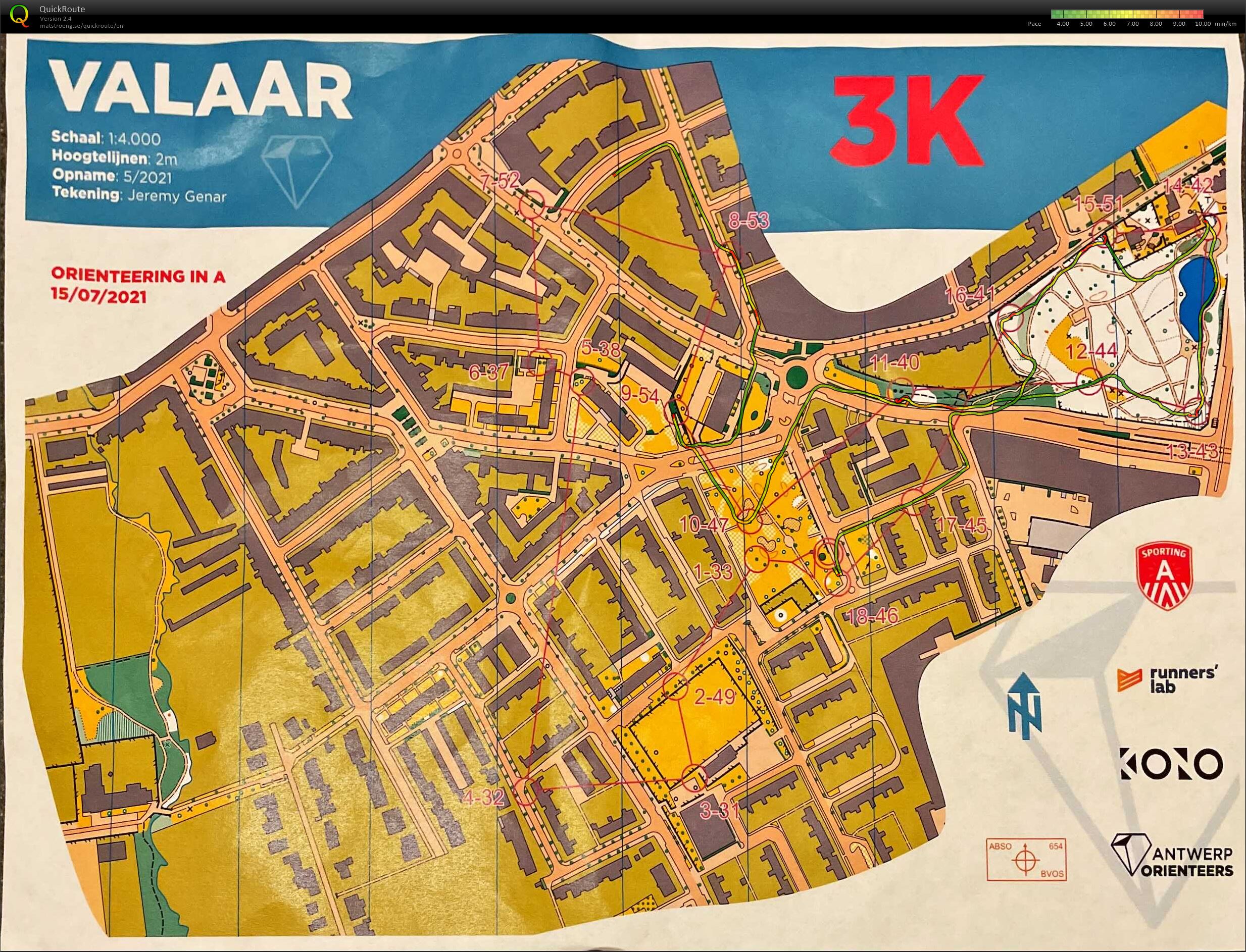 Orienteering in A - Wilrijk Valaar - 3K (15-07-2021)