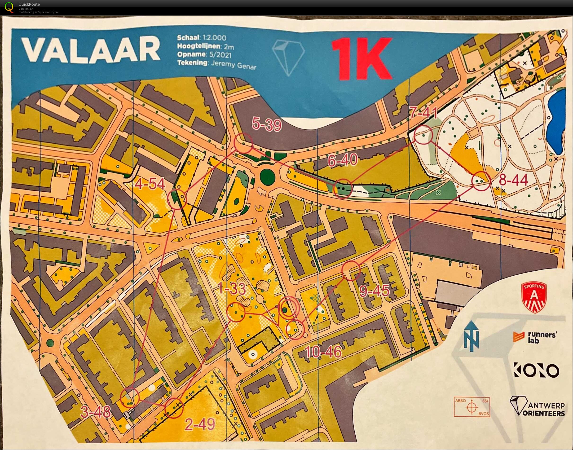 Orienteering in A - Wilrijk Valaar - 1K (15.07.2021)