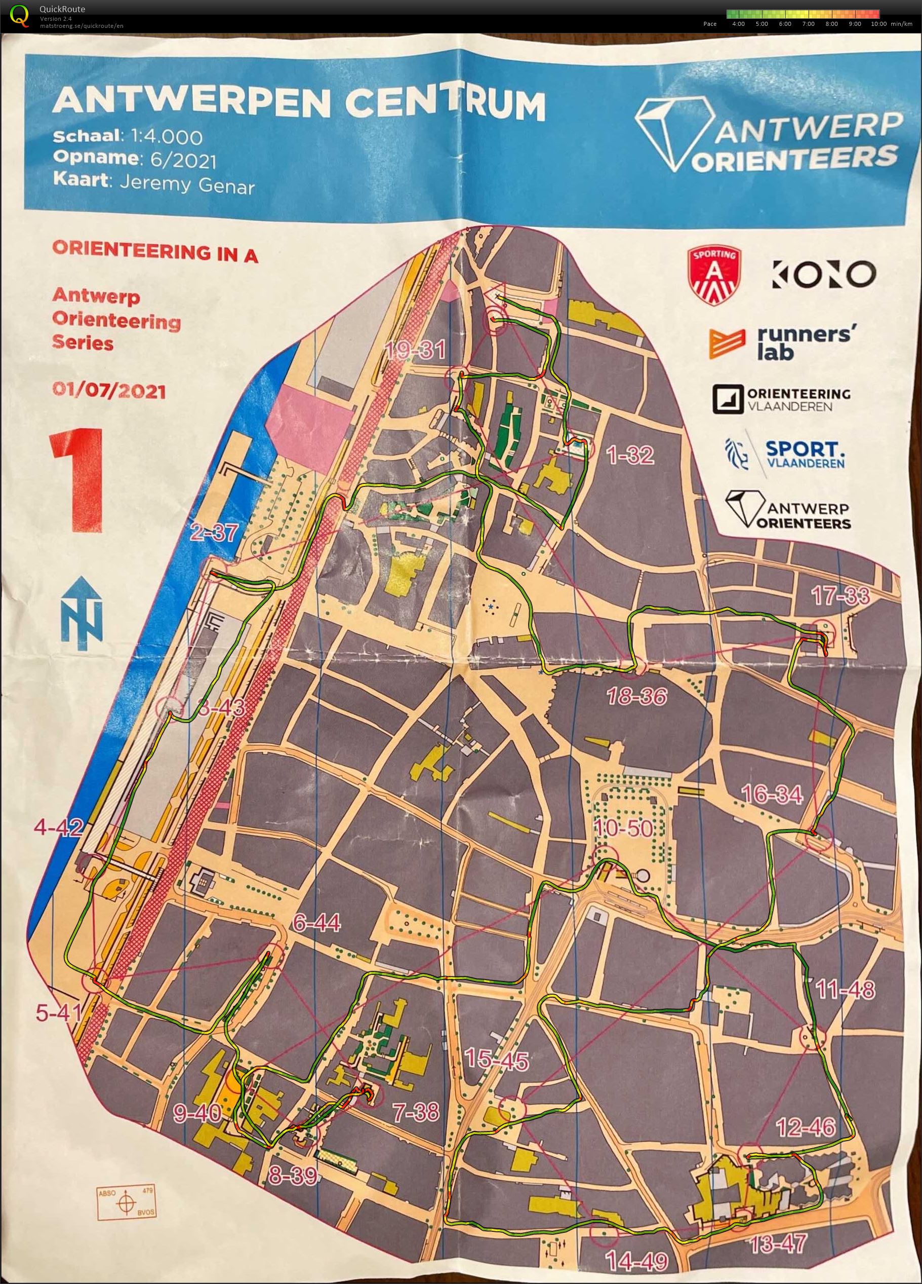 Antwerp Orienteering Series - Antwerpen Centrum - 5K (01/07/2021)